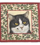 SERVIETTE CHATS ENCADRES