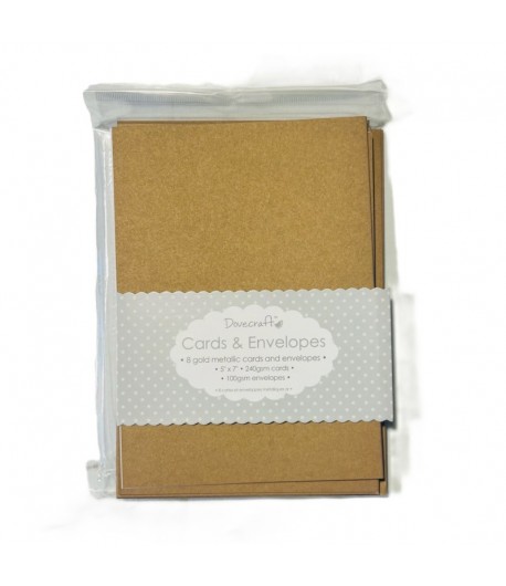10 CARTES + ENVELOPPES 12.5X17.2 BRUN OR METAL