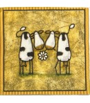 SERVIETTE VACHES ET FLEUR