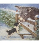 SERVIETTE PETIT ANE ET CHIOT