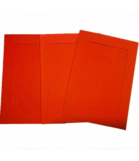 6 CARTES PASSE PARTOUT RECTANGULAIRE ROUGE 10.8X15.5CM
