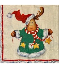 SERVIETTE LES RENNES DE NOEL