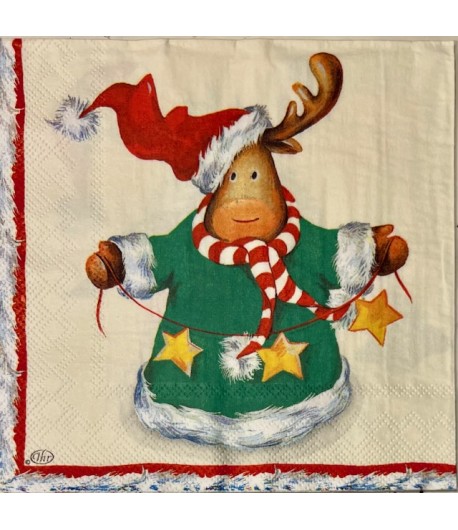 SERVIETTE LES RENNES DE NOEL