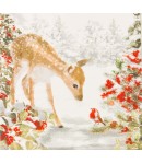 SERVIETTE BICHE ET ROUGE GORGE