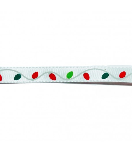 RUBAN BLANC GUIRLANDE 1 CM - 1 METRE