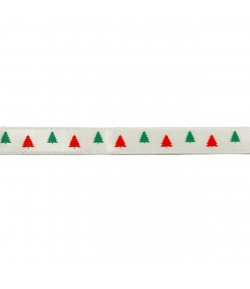 RUBAN BLANC SAPINS 1 CM - 1 METRE