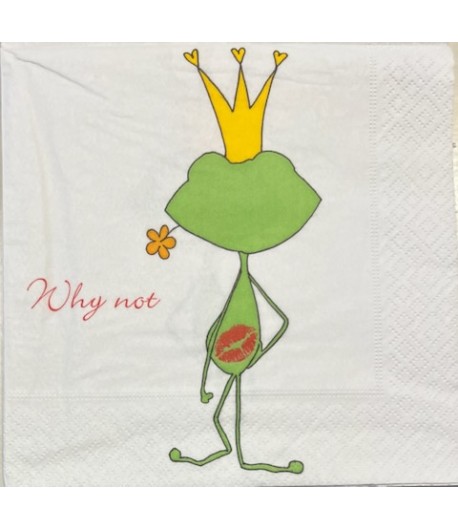 SERVIETTE PRINCE GRENOUILLE KISS ME