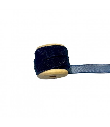 RUBAN EN TULLE BLEU MARINE 0.6CMX2M