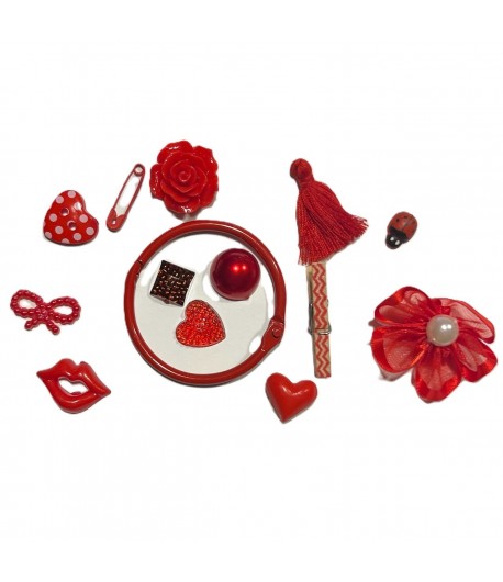 LOT ACCESSOIRES ATILOLOU TONS ROUGES