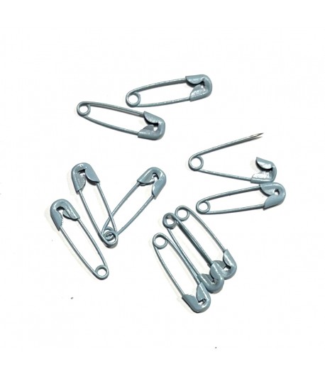 10 MINI EPINGLES A NOURRICE BLEU CIEL 18MM