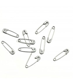 10 MINI EPINGLES A NOURRICE BLANC 18MM