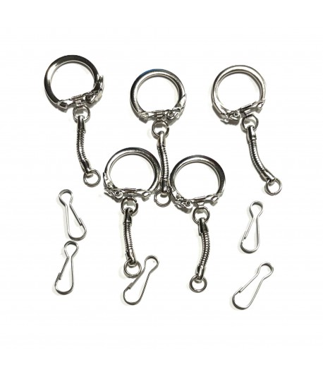 MOUSQUETONS ARGENT 25X60MM X5