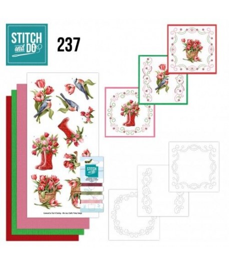 KIT 3D A BRODER RED TULIPS - STITCH AND DO - STDO237