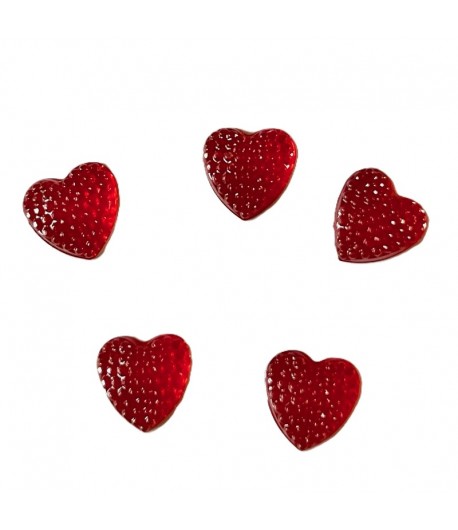 COEURS EN PLASTIQUE 1.2 CM - ROUGE X5