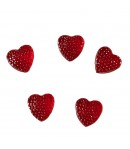 COEURS EN PLASTIQUE 1.2 CM - ROUGE X5