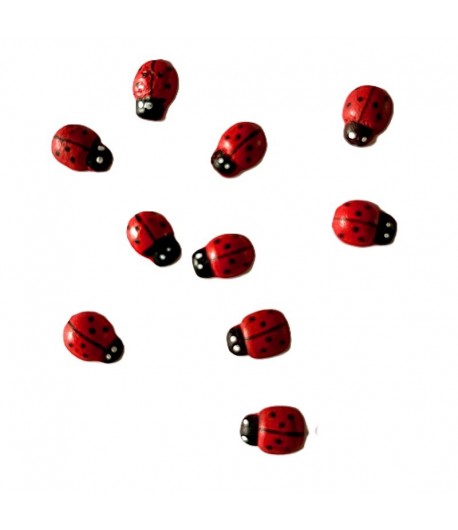 COCCINELLES EN BOIS 0.7X1 CM -  X10