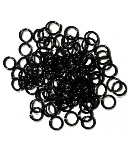 ANNEAUX EN ALUMINIUM 12MM NOIR X120