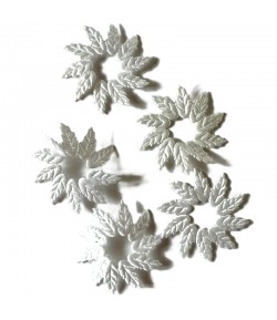 FLEURS BLANCHES DECO 4.4X4.4CM X5