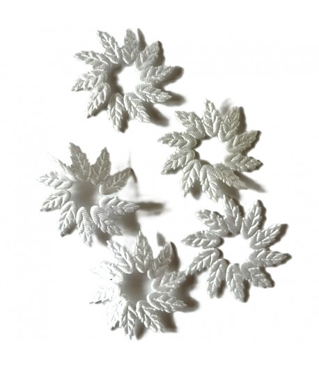 FLEURS BLANCHES DECO 4.4X4.4CM X5