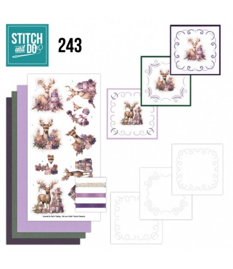 KIT 3D A BRODER PASTEL PURPLE CHRISTMAS - STITCH AND DO - STDO243