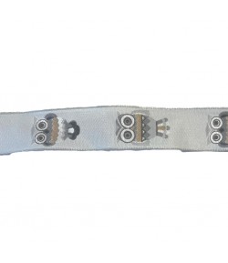 RUBAN GRIS CHOUETTES 2.5CMX1M