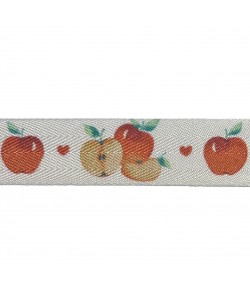 RUBAN ECRU POMMES 2CM  - 1 M