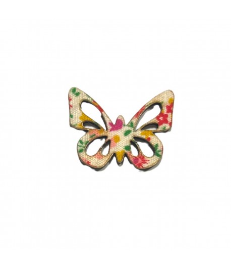PAPILLON FLEURI EN BOIS 2.8X2CM