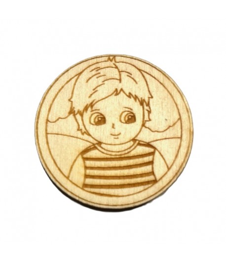 FORME EN BOIS ROND GARCON 4.9X0.2CM
