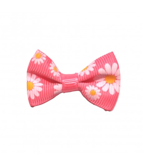 NOEUD ROSE ET FLEURS 3.8X2.5CM