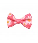 NOEUD ROSE ET FLEURS 3.8X2.5CM