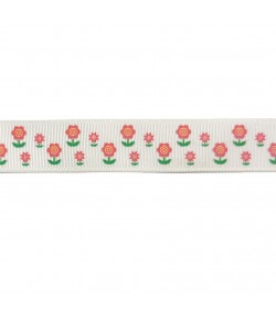 RUBAN BLANC FLEURETTES 1.6CM - 1 METRE
