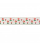RUBAN BLANC FLEURETTES 1.6CM - 1 METRE