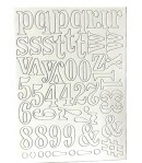 CHIPBOARD LETTRES ET CHIFFRES EN CARTON BLANC