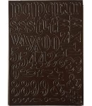 CHIPBOARD LETTRES ET CHIFFRES EN CARTON MARRON