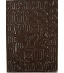 CHIPBOARD LETTRES ET CHIFFRES EN CARTON MARRON