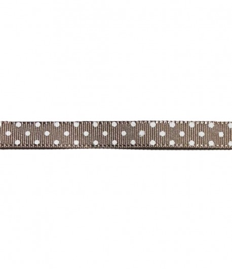 RUBAN A POIS TAUPE 1CM - 1 M