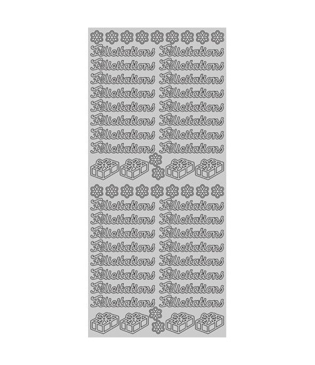 STICKERS FELICITATIONS ARGENT