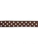 RUBAN A POIS MARRON 1CM - 1 M