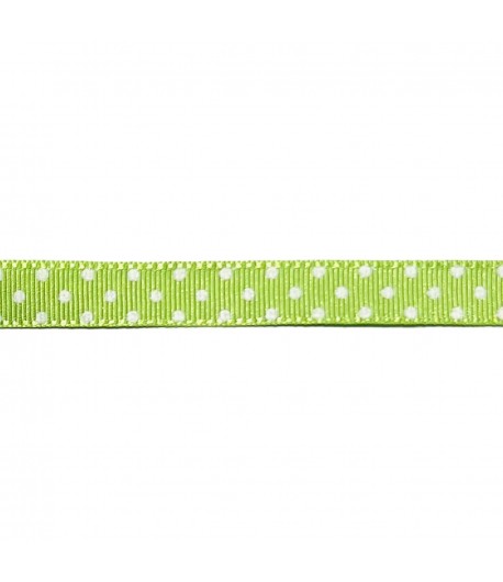 RUBAN A POIS VERT  POMME 1CM - 1 M