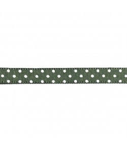 RUBAN A POIS VERT SAPIN 1CM - 1M