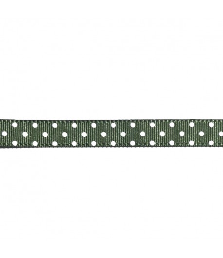 RUBAN A POIS VERT SAPIN 1CM - 1M