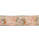 RUBAN CICOGNES ROSE 25MM - 1 M