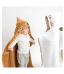 CAPE DE BAIN A BRODER ROSE A POIS 70X85CM