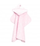 CAPE DE BAIN A BRODER ROSE A POIS 70X85CM