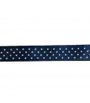 RUBAN EN SATIN BLEU A POIS 1.5CM X 1 M