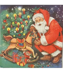 SERVIETTE PERE NOEL ET JOUETS