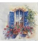 SERVIETTE FENTRES FLEURIES