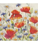 SERVIETTE COQUELICOTS ET BLEUETS