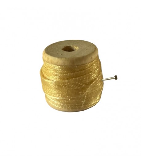 RUBAN EN TULLE JAUNE PAILLE 0.6CMX2M