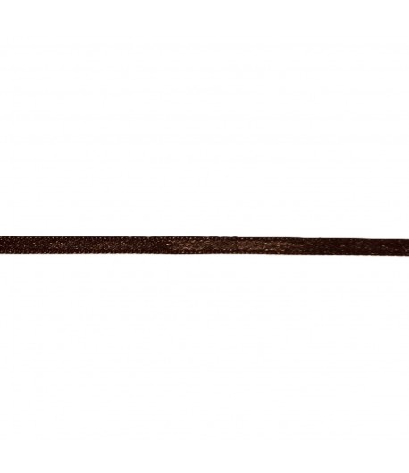 RUBAN SATIN MARRON FONCE 3MM - 1 M